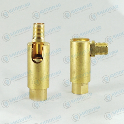 1/8IPS Threaded Adjustable 90 Degree Swivel with 360 Degree Rotation - Unfinished Brass