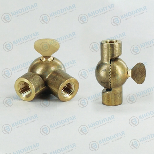 1/8IPS Female X 1/8IPS Female Threaded Unfinished Brass Adjustable Ball Key Swivel with Teeth