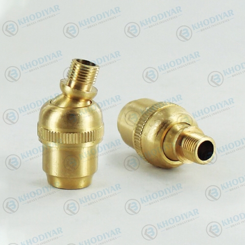 1/8IPS Male X 1/4IPS Female Threaded Knurled Bullet Swivel - Unfinished Brass