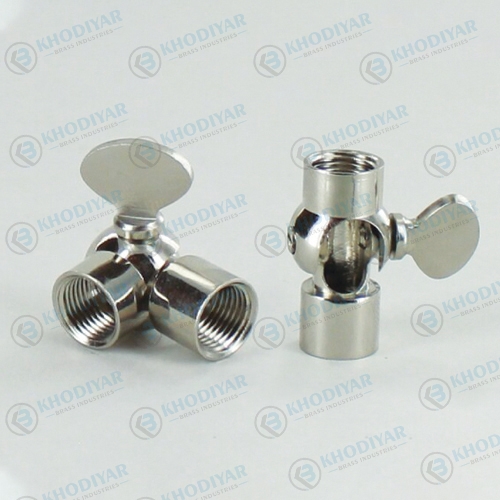 1/8ips Female Threaded Adjustable Brass Swivel with Wing Nut - Polished Nickel Finish